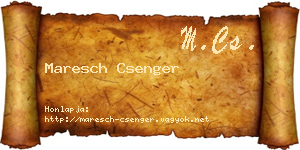 Maresch Csenger névjegykártya